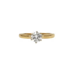 Bague Solitaire en or jaune et diamant - Castafiore