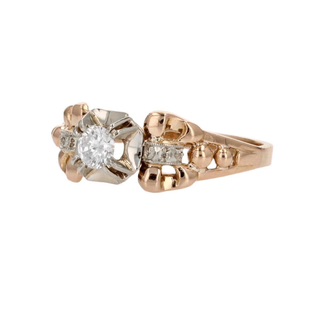 Bague Solitaire en or jaune et diamant - Castafiore