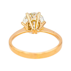 Bague Solitaire en or jaune et diamant - Castafiore