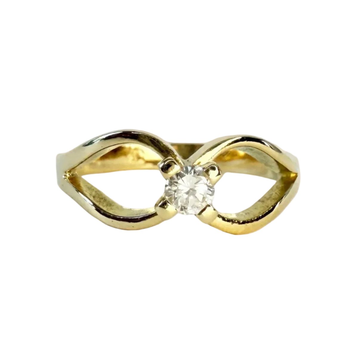 Bague Solitaire en or jaune et diamant - Castafiore