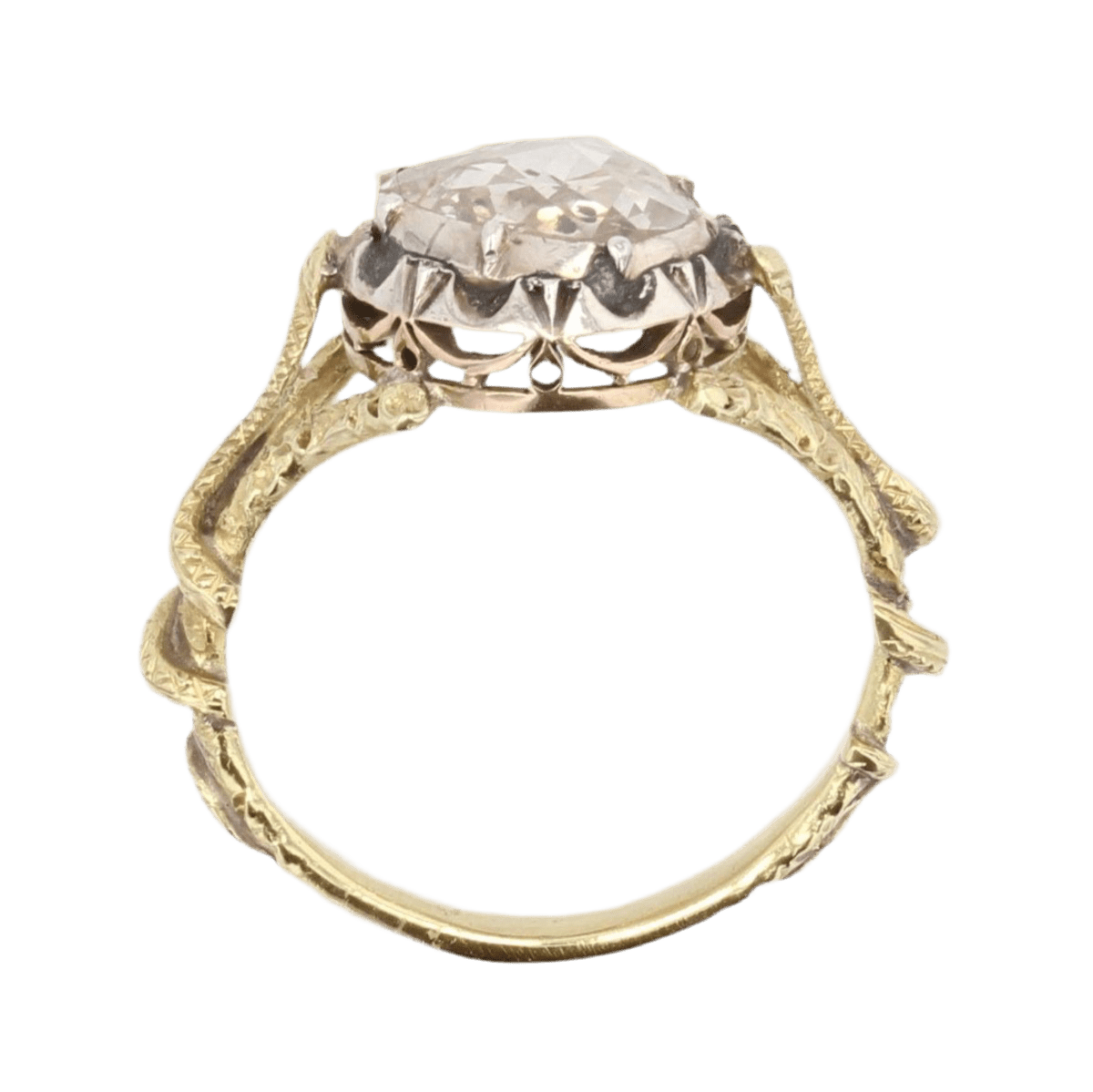 Bague Solitaire en or jaune et diamant - Castafiore