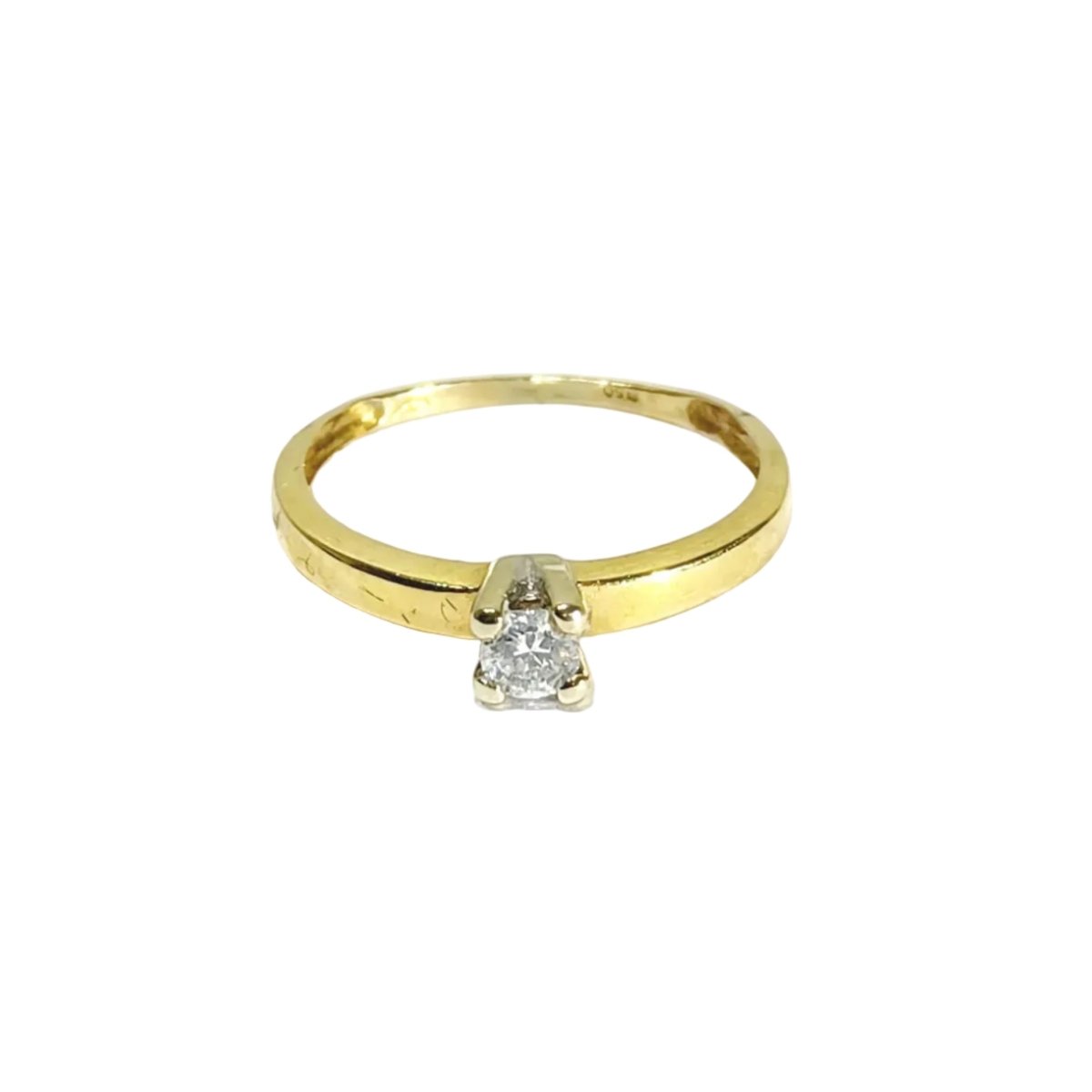 Bague Solitaire en or jaune et diamant - Castafiore
