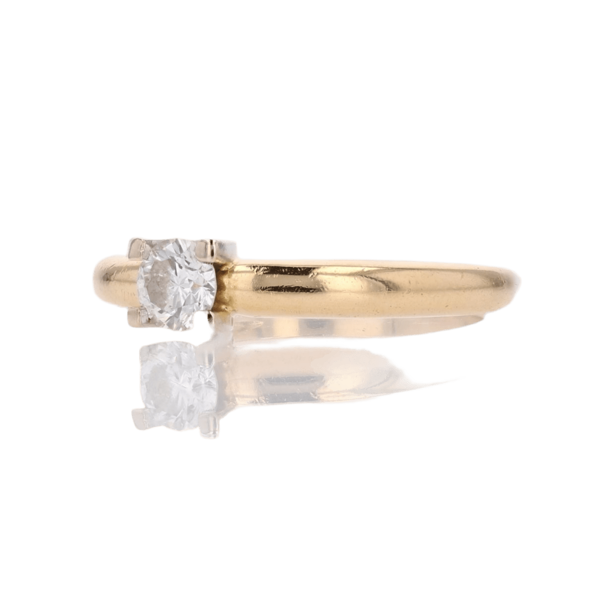 Bague Solitaire en or jaune et diamant - Castafiore