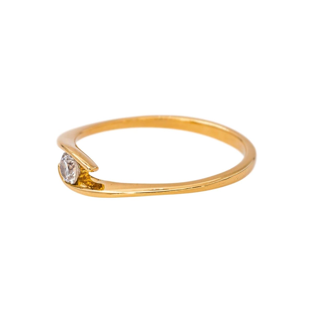 Bague Solitaire en or jaune et diamant - Castafiore