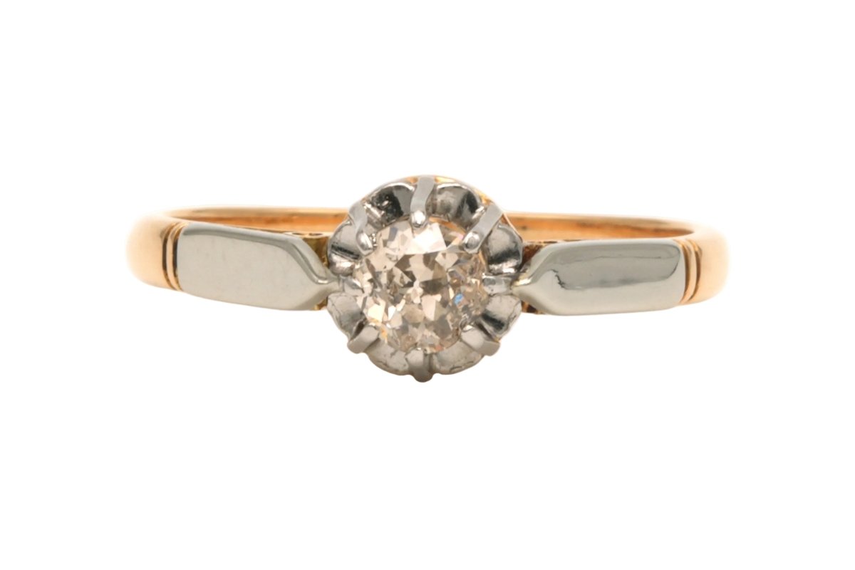 Bague Solitaire en or jaune et diamant - Castafiore