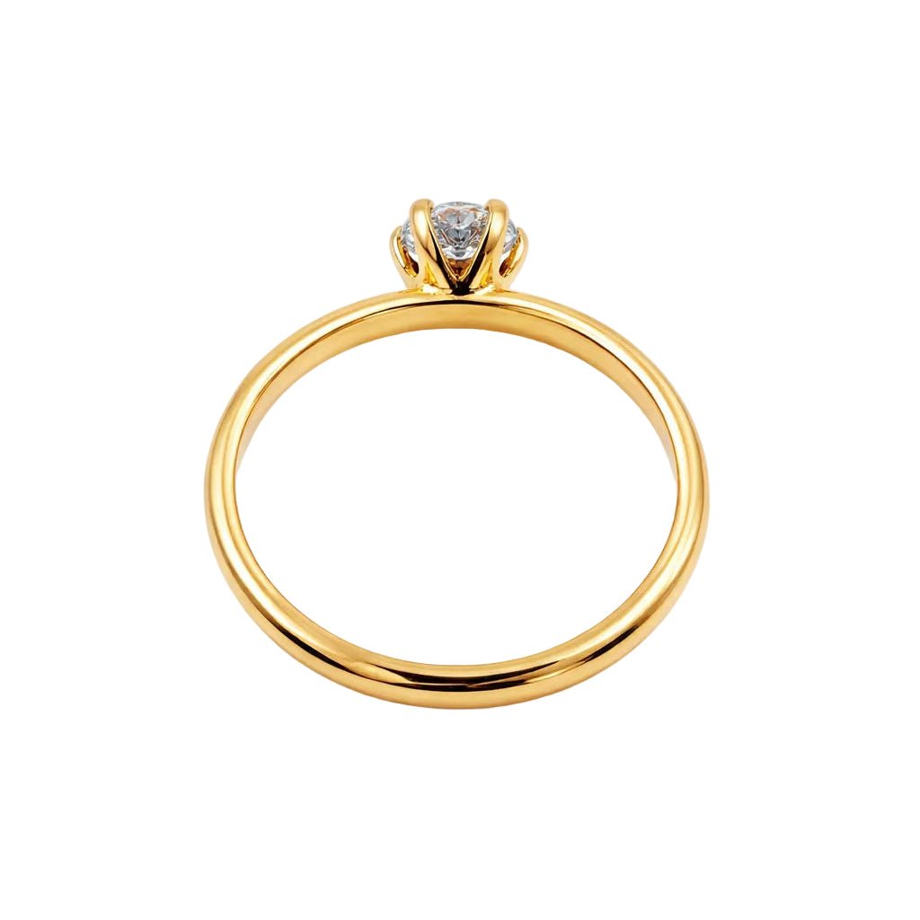 Bague Solitaire en or jaune et diamant - Castafiore