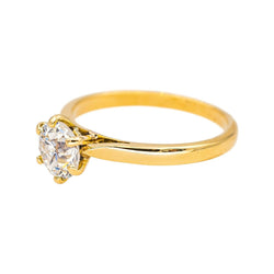 Bague Solitaire en or jaune et diamant - Castafiore