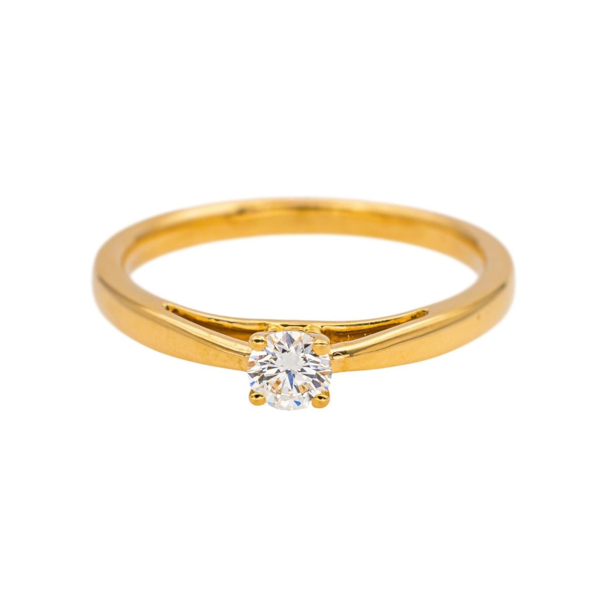 Bague Solitaire en or jaune et diamant - Castafiore