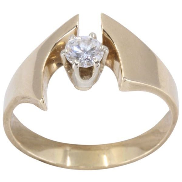Bague Solitaire en or jaune et diamant - Castafiore