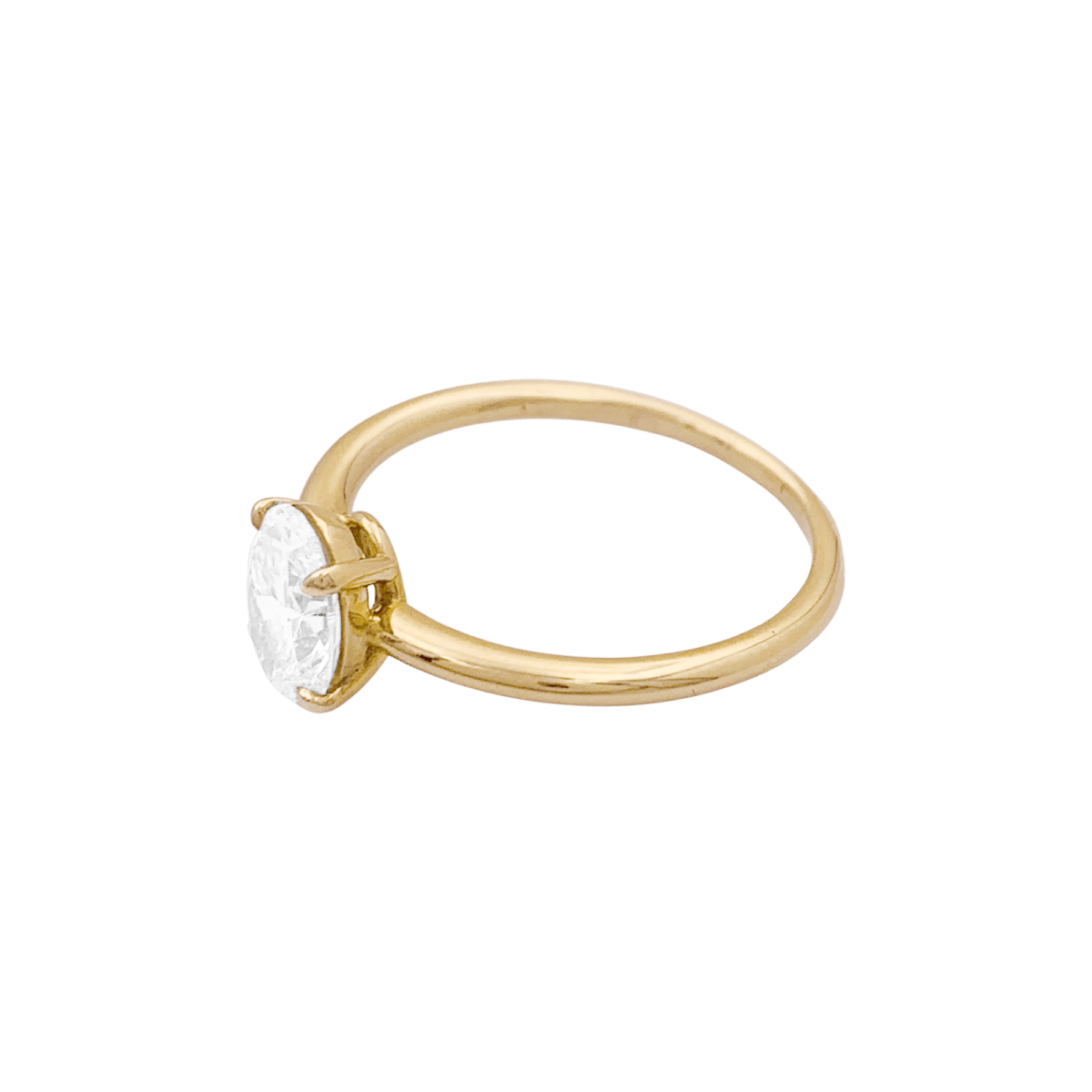 Bague Solitaire en or jaune et diamant - Castafiore