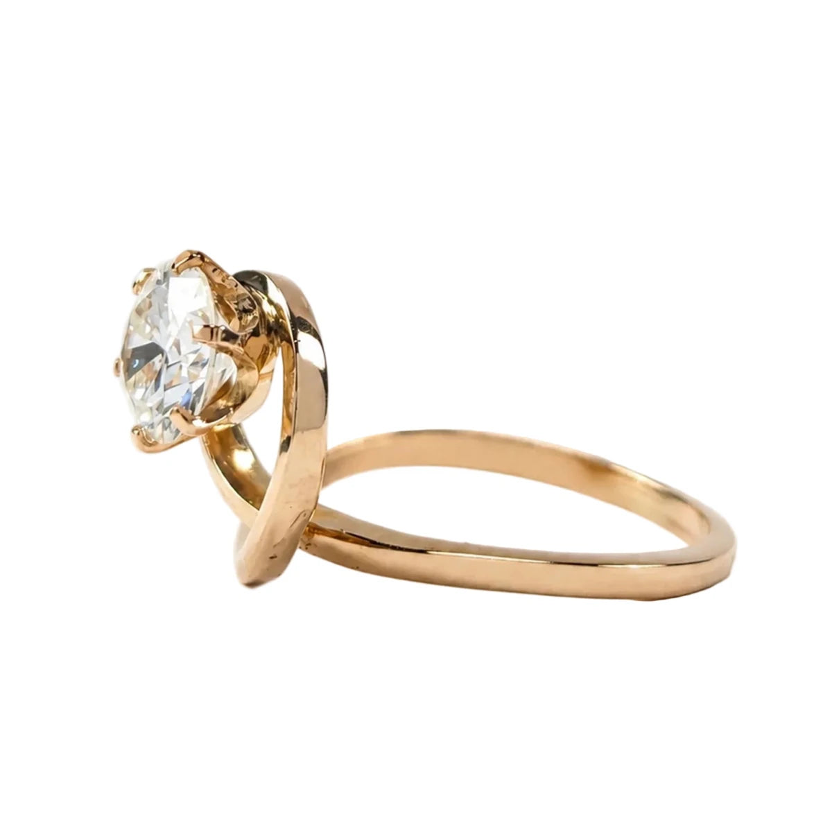 Bague Solitaire en or jaune et diamant - Castafiore