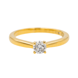 Bague Solitaire en or jaune et diamant - Castafiore