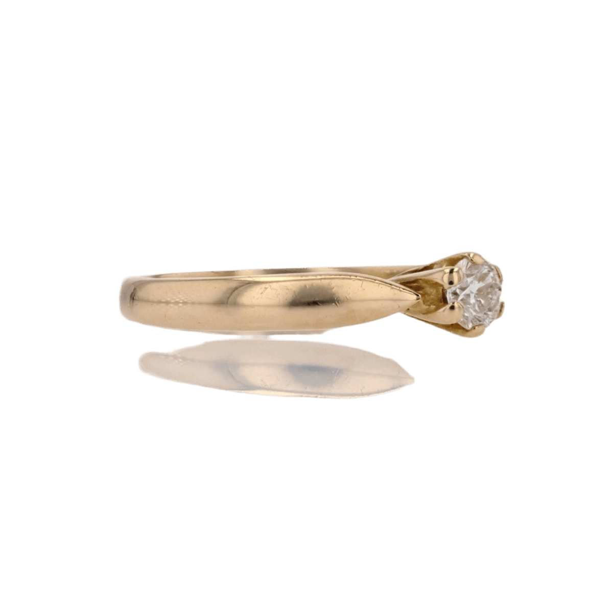 Bague Solitaire en or jaune et diamant - Castafiore