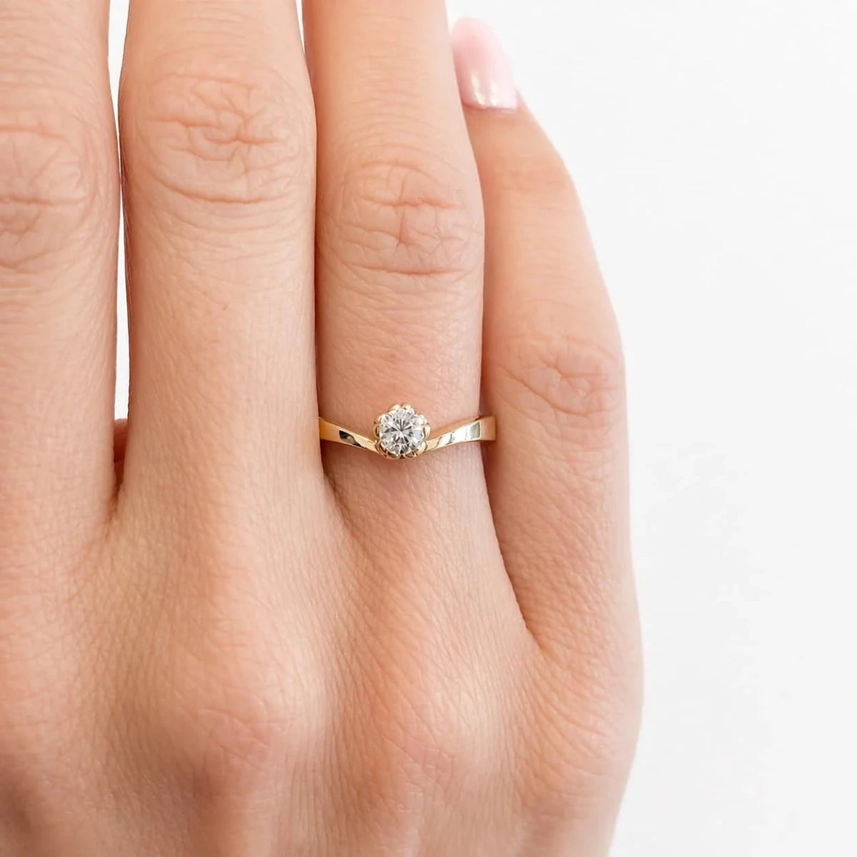 Bague Solitaire en or jaune et diamant - Castafiore