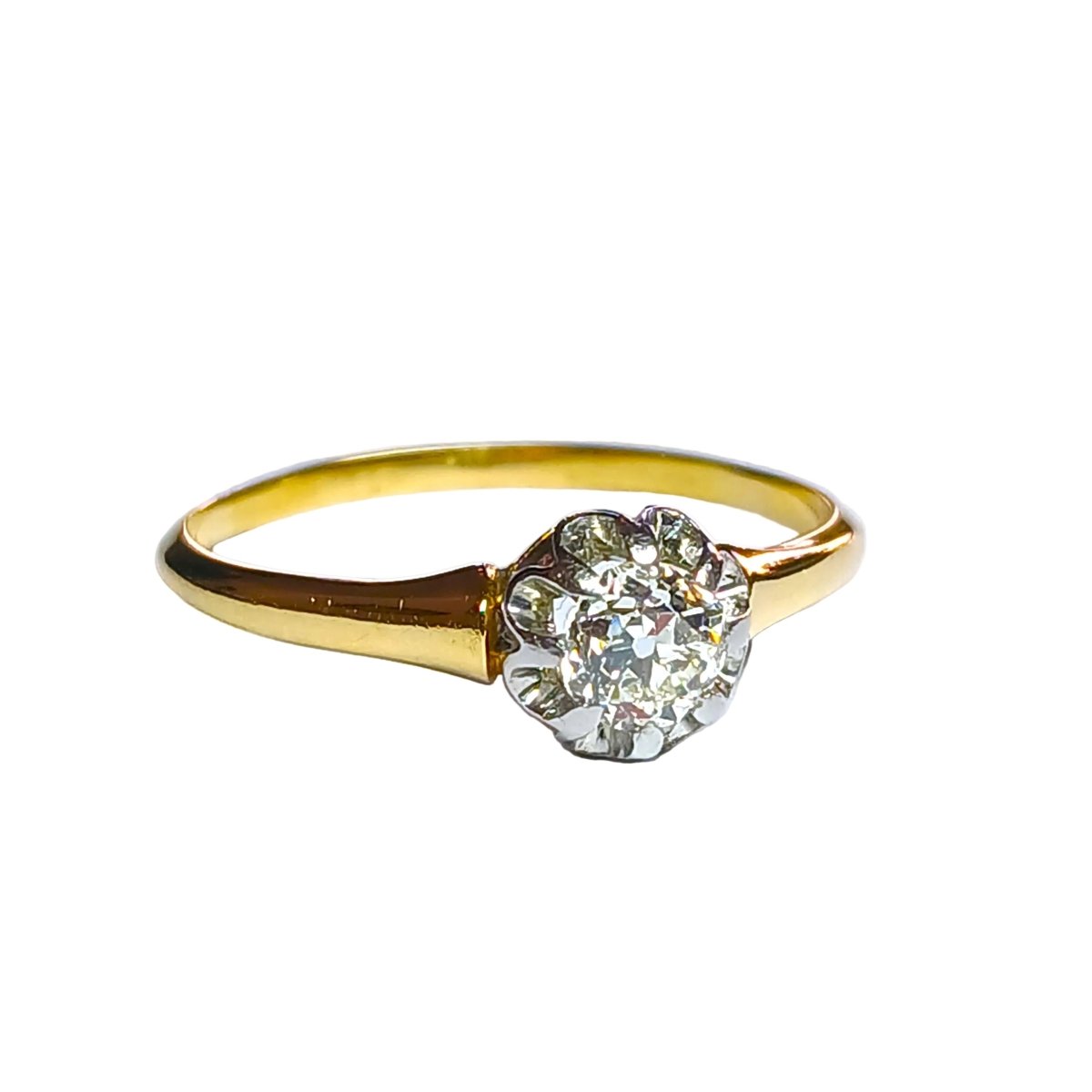 Bague Solitaire en or jaune et diamant - Castafiore