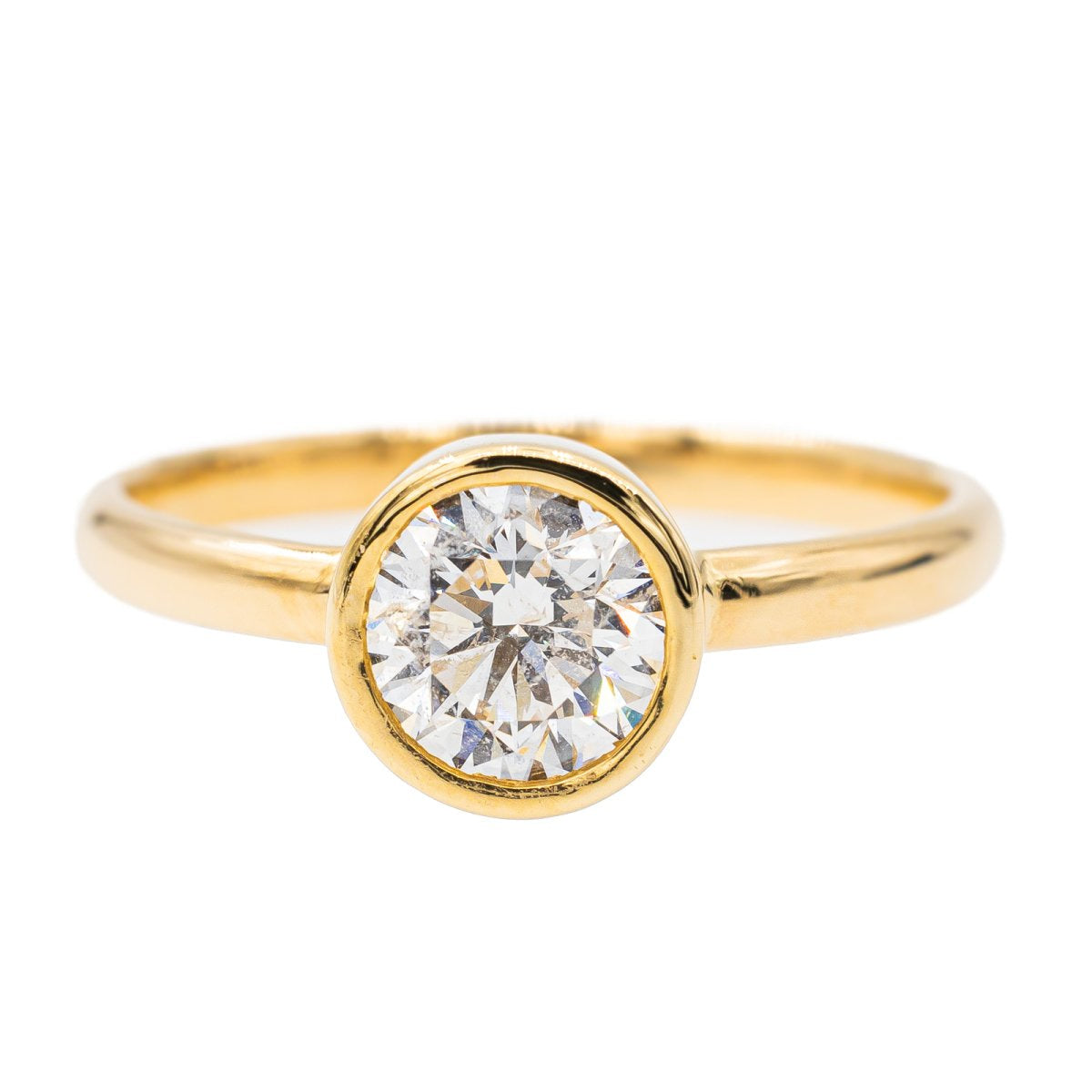 Bague solitaire en or jaune et diamant - Castafiore