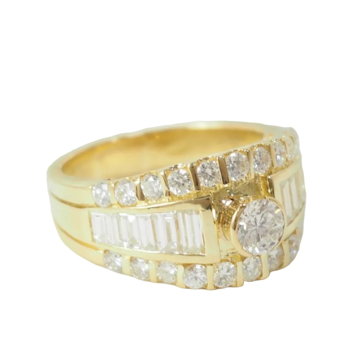 Bague Solitaire en or jaune et diamants - Castafiore