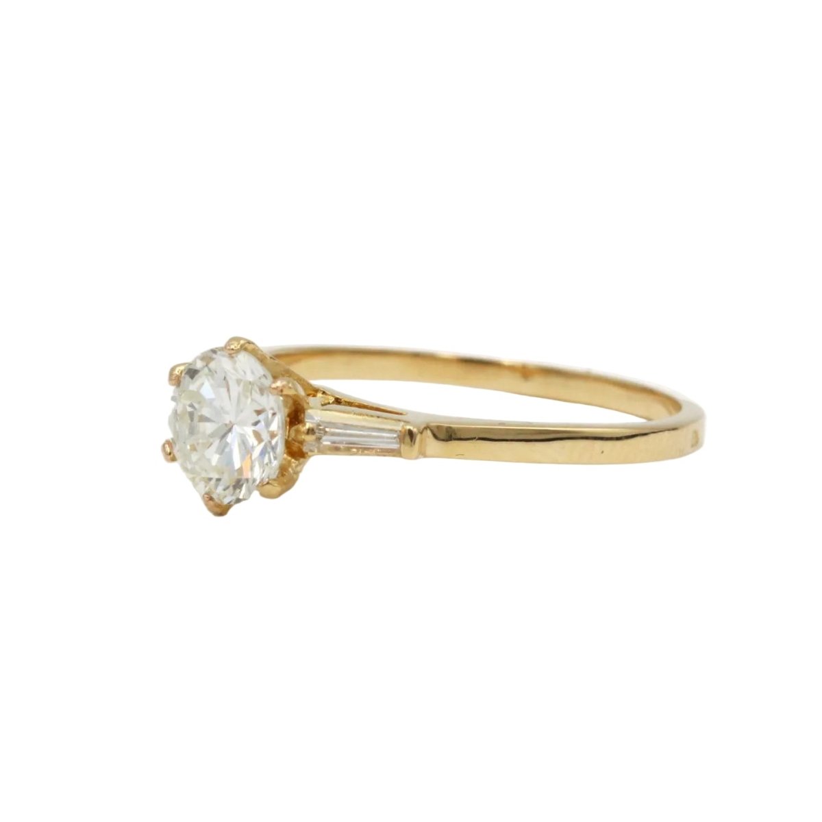 Bague Solitaire en or jaune et diamants - Castafiore