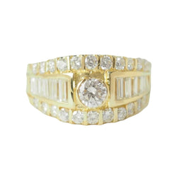 Bague Solitaire en or jaune et diamants - Castafiore