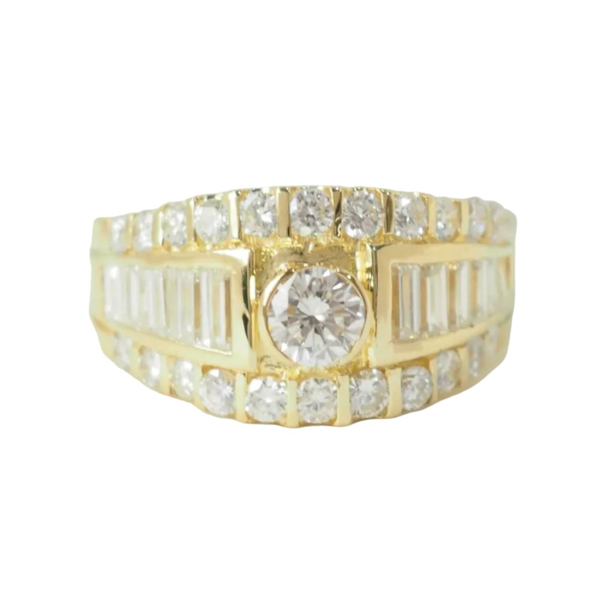 Bague Solitaire en or jaune et diamants - Castafiore