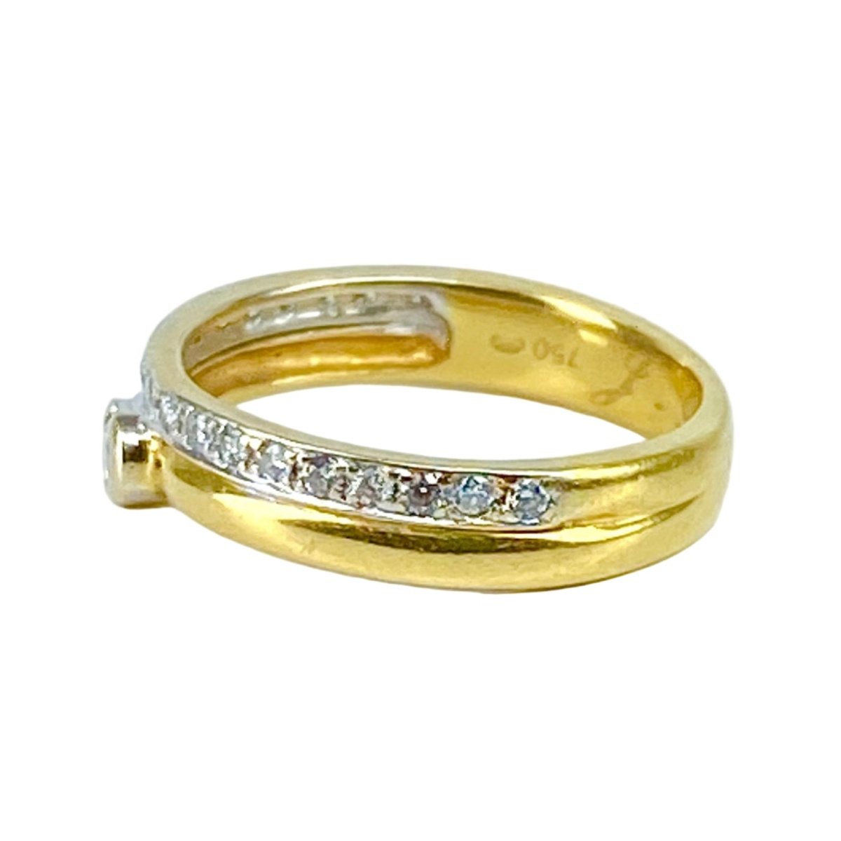 Bague Solitaire en or jaune et diamants - Castafiore