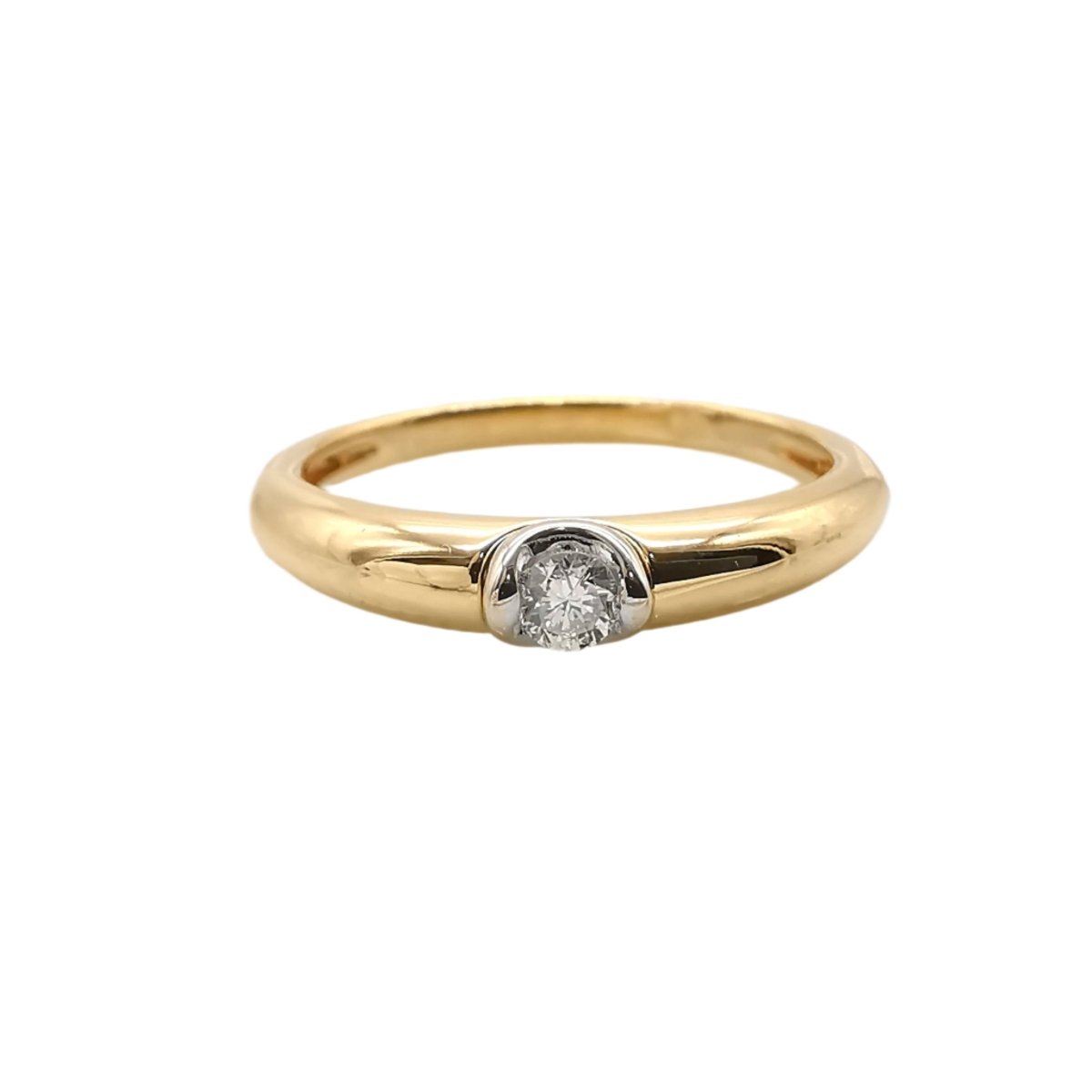 Bague solitaire en or jaune et diamants - Castafiore