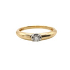 Bague solitaire en or jaune et diamants - Castafiore