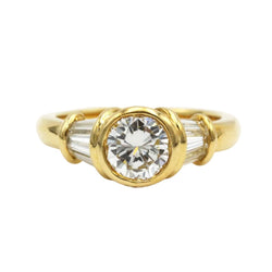 Bague Solitaire en or jaune et diamants - Castafiore