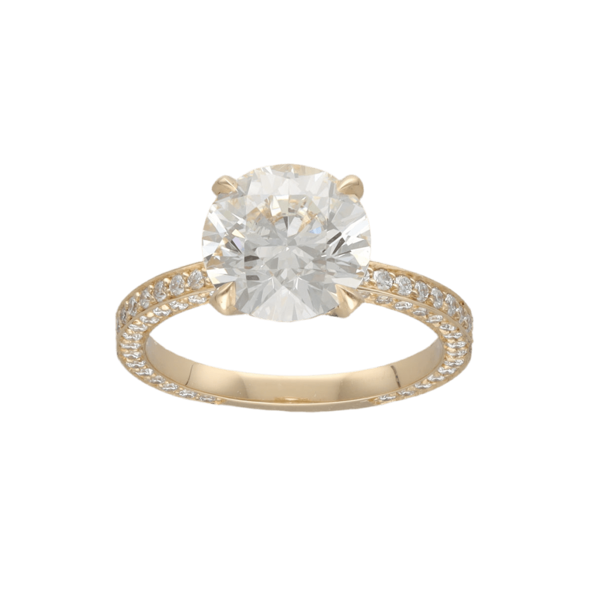 Bague Solitaire en or jaune et diamants - Castafiore