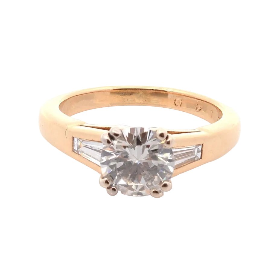 Bague Solitaire en or jaune et diamants - Castafiore