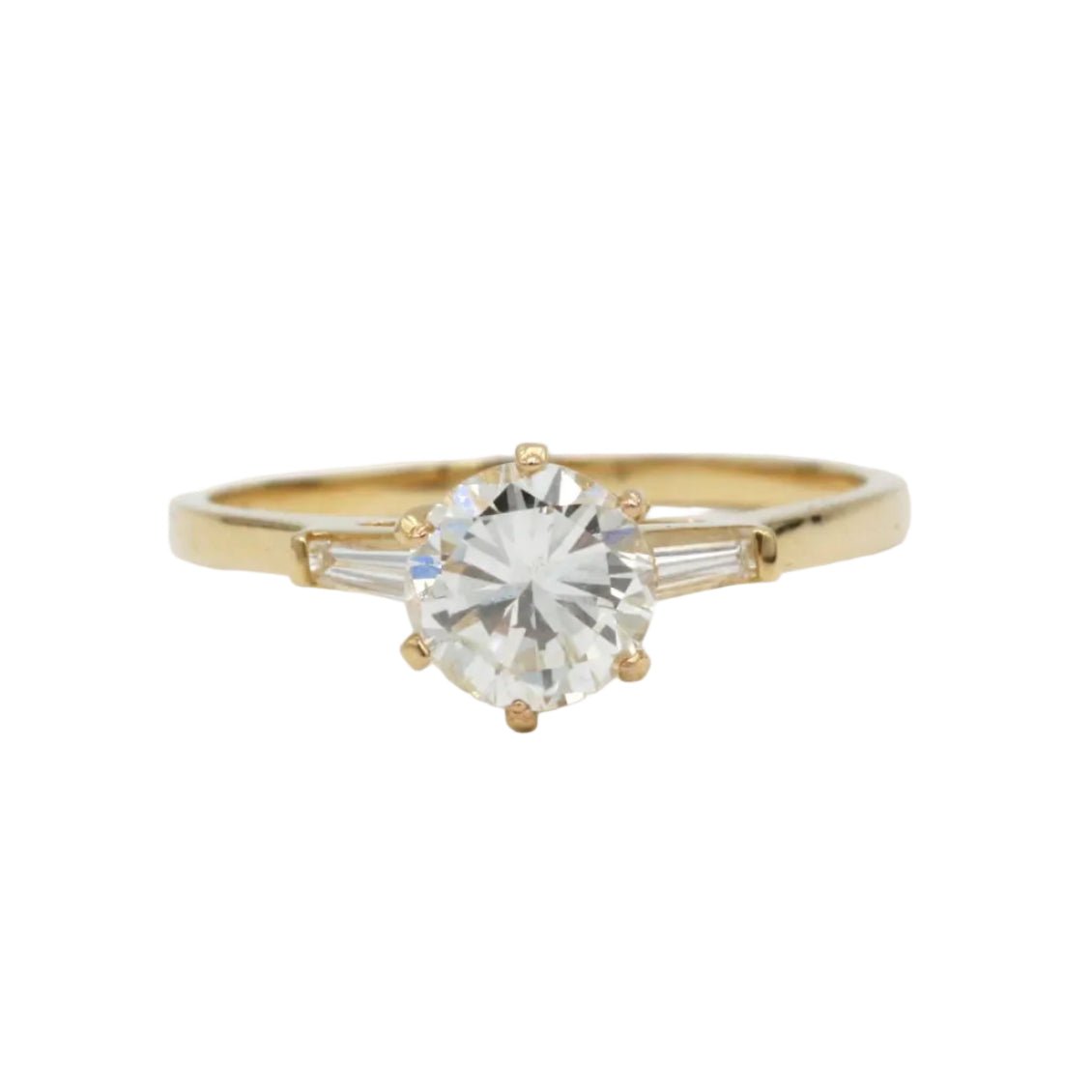 Bague Solitaire en or jaune et diamants - Castafiore