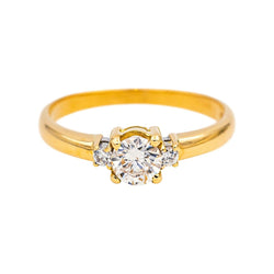 Ring Yellow gold solitaire diamond