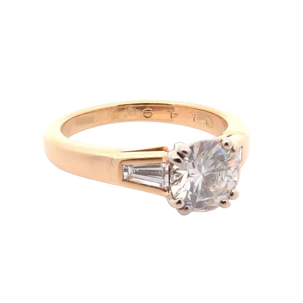 Bague Solitaire en or jaune et diamants - Castafiore