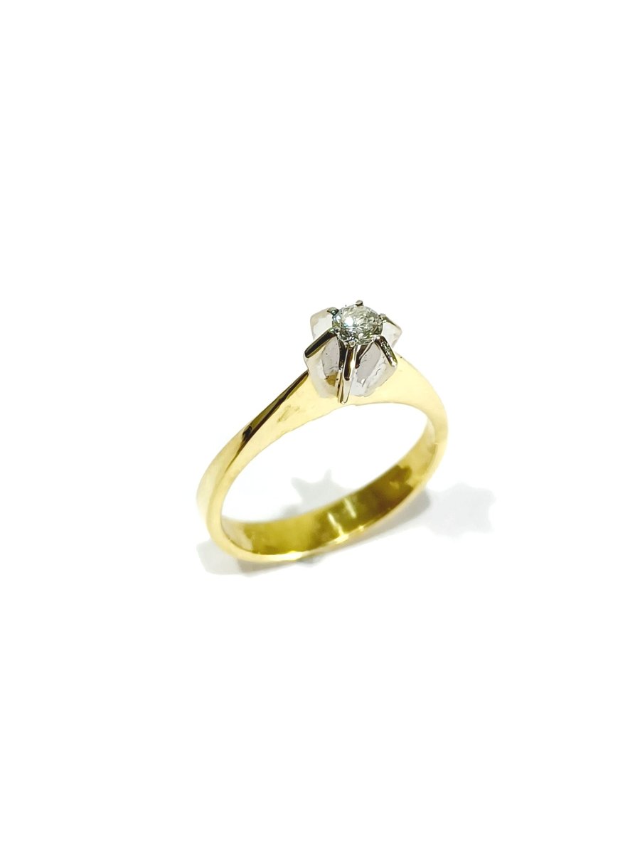 Bague Solitaire en or jaune et diamants - Castafiore