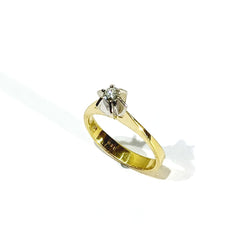 Bague Solitaire en or jaune et diamants - Castafiore