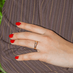 Bague Solitaire en or jaune et diamants - Castafiore