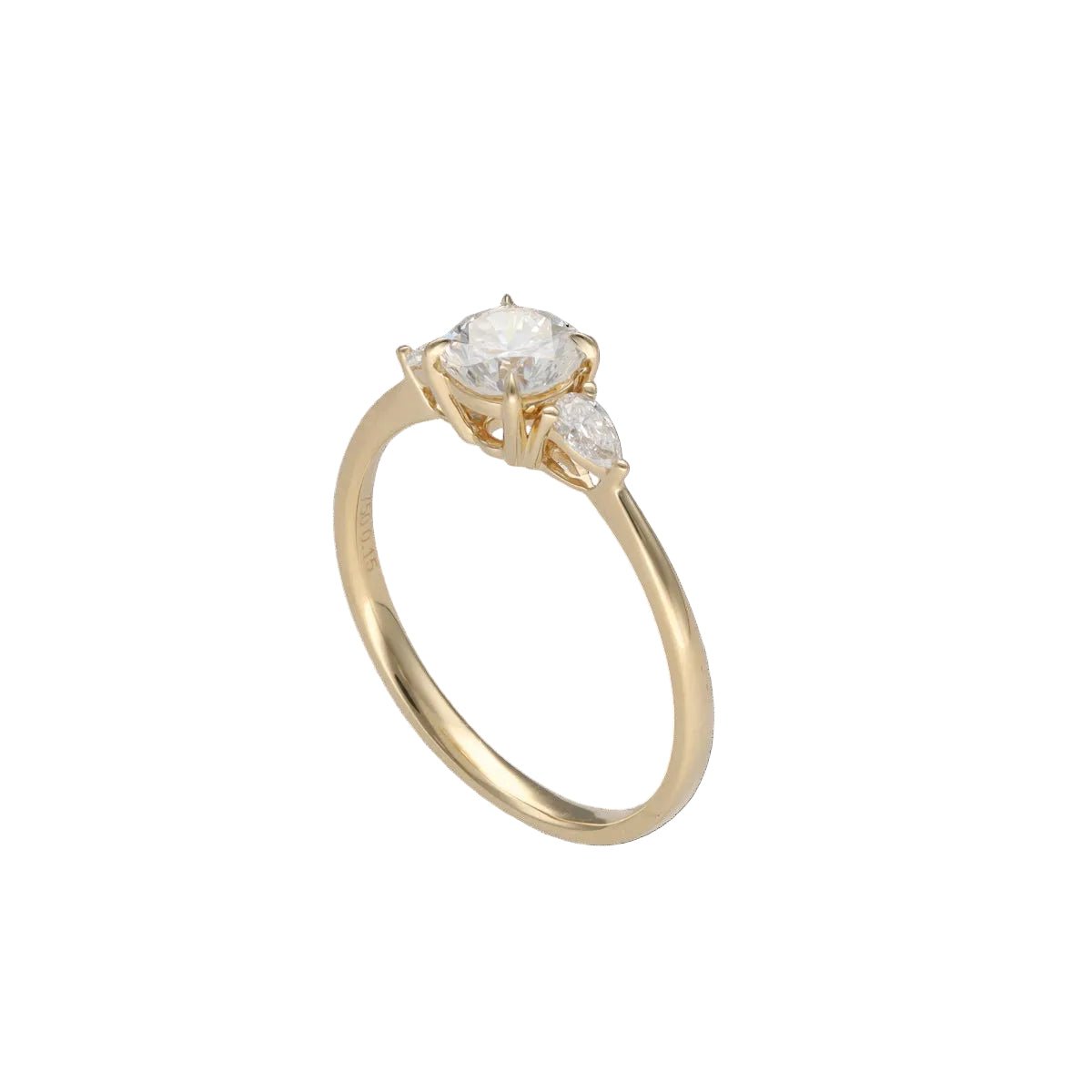 Bague Solitaire en or jaune et diamants - Castafiore