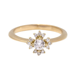 Bague Solitaire en or jaune et diamants - Castafiore
