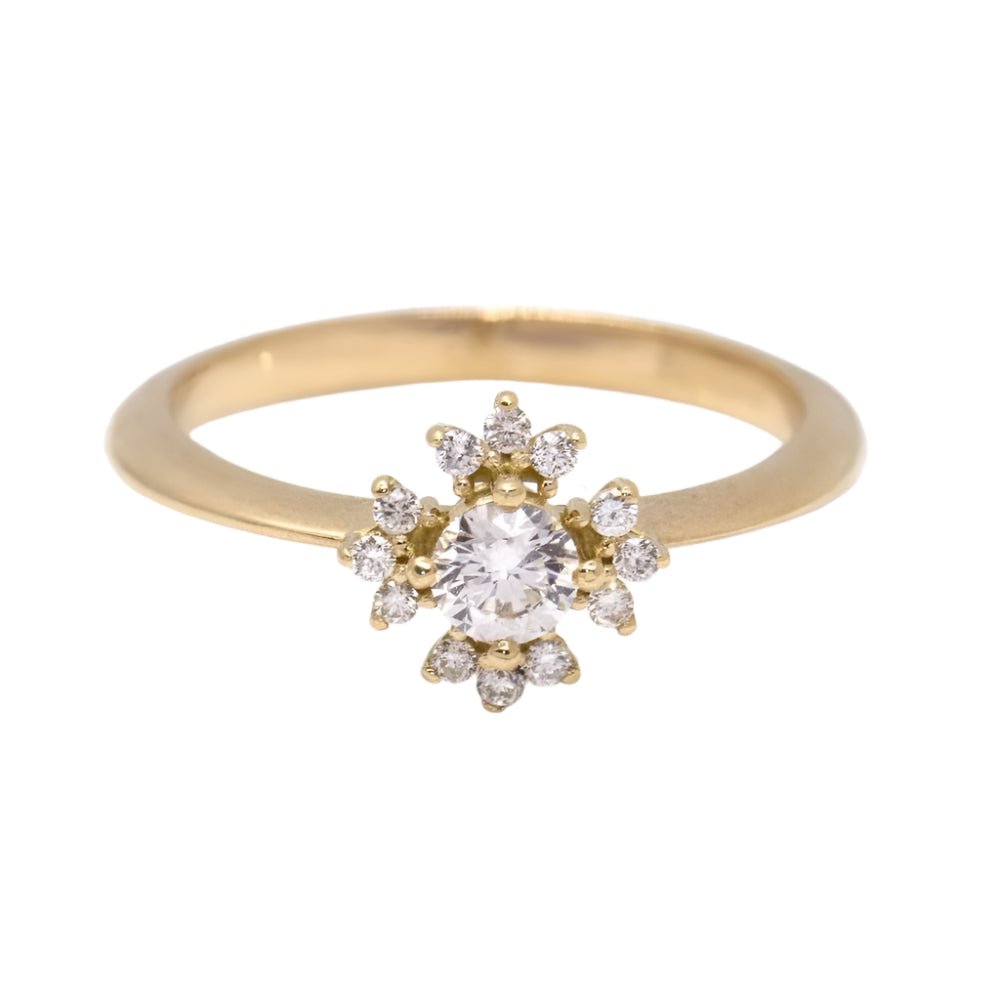 Bague Solitaire en or jaune et diamants - Castafiore