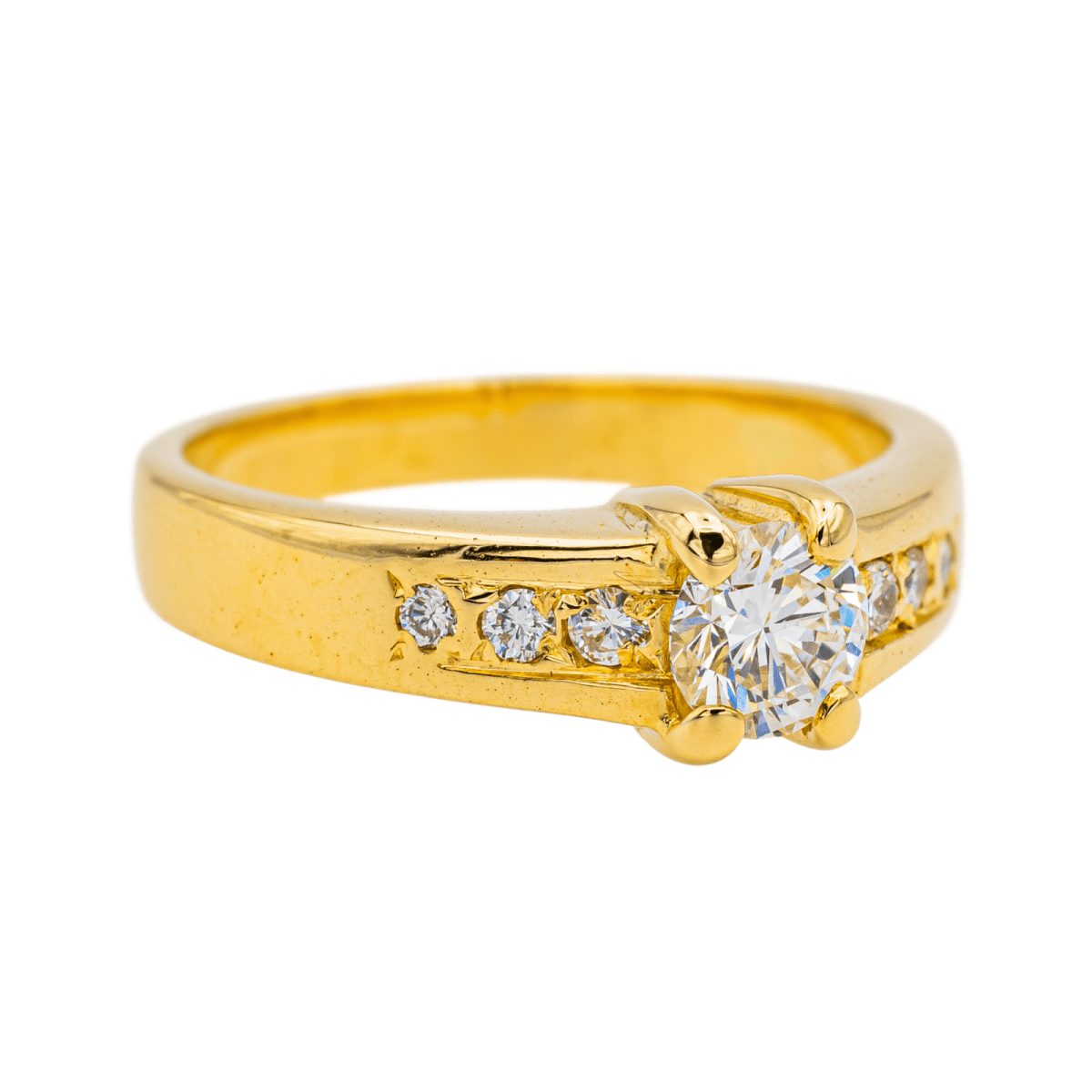 Bague Solitaire en or jaune et diamants - Castafiore