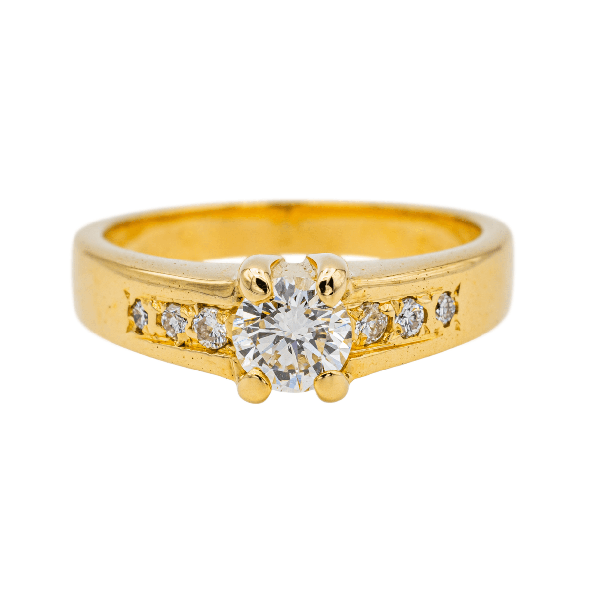 Bague Solitaire en or jaune et diamants - Castafiore