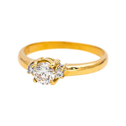 Ring Yellow gold solitaire diamond