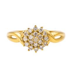 Bague Solitaire en or jaune et diamants - Castafiore