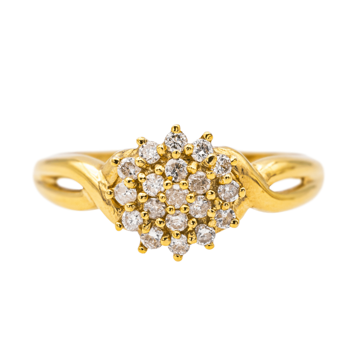 Bague Solitaire en or jaune et diamants - Castafiore