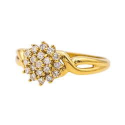 Bague Solitaire en or jaune et diamants - Castafiore