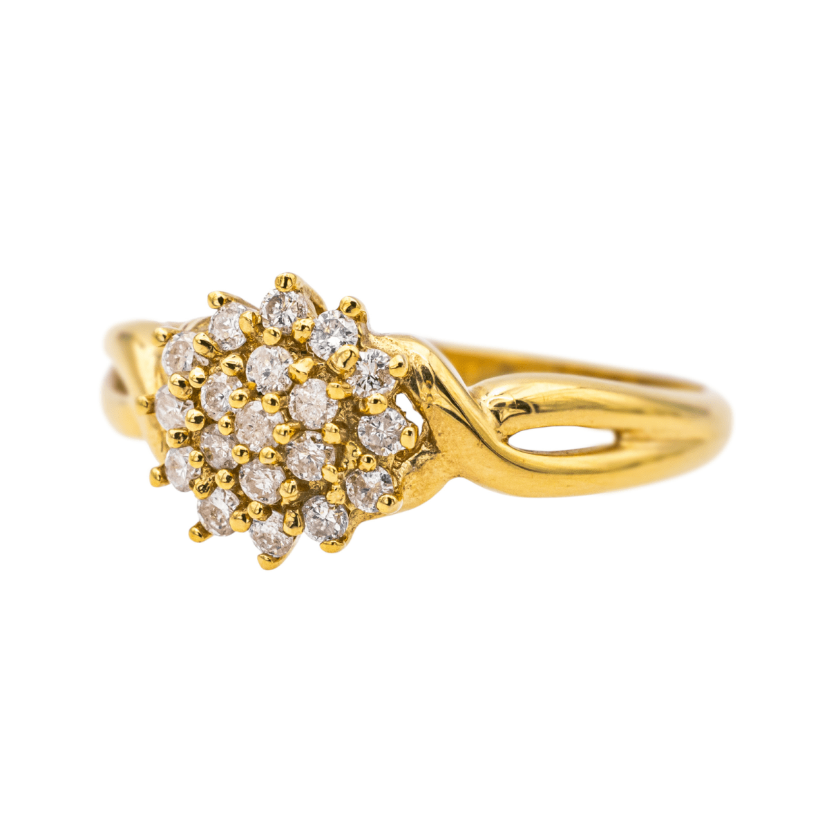 Bague Solitaire en or jaune et diamants - Castafiore
