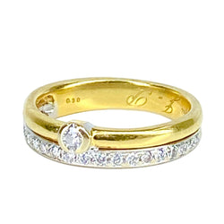 Bague Solitaire en or jaune et diamants - Castafiore