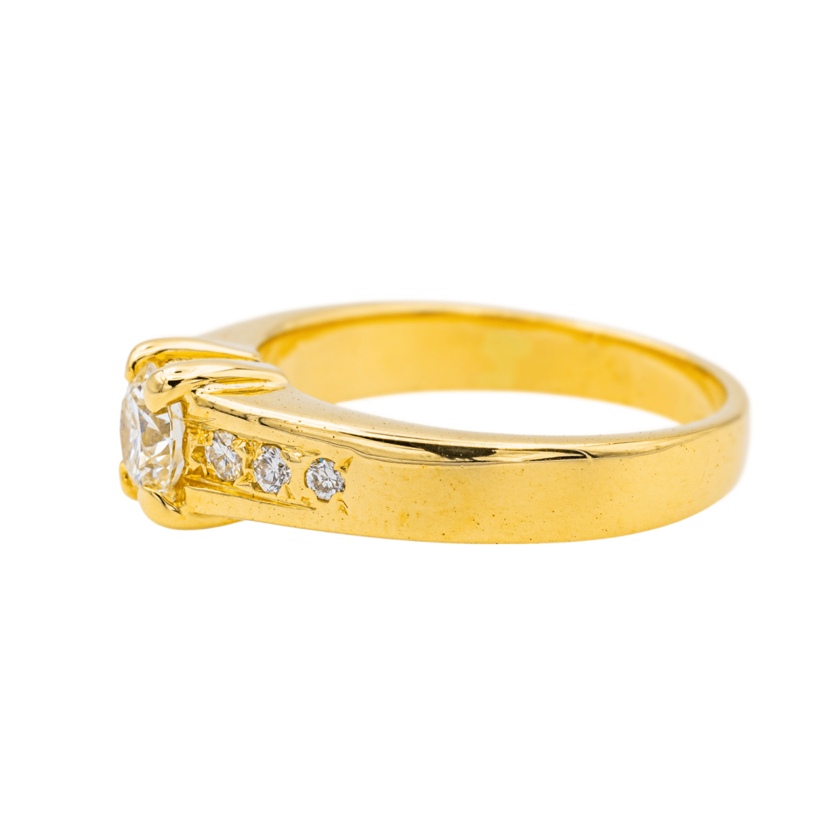 Bague Solitaire en or jaune et diamants - Castafiore