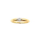 Bague solitaire en or jaune et diamants - Castafiore