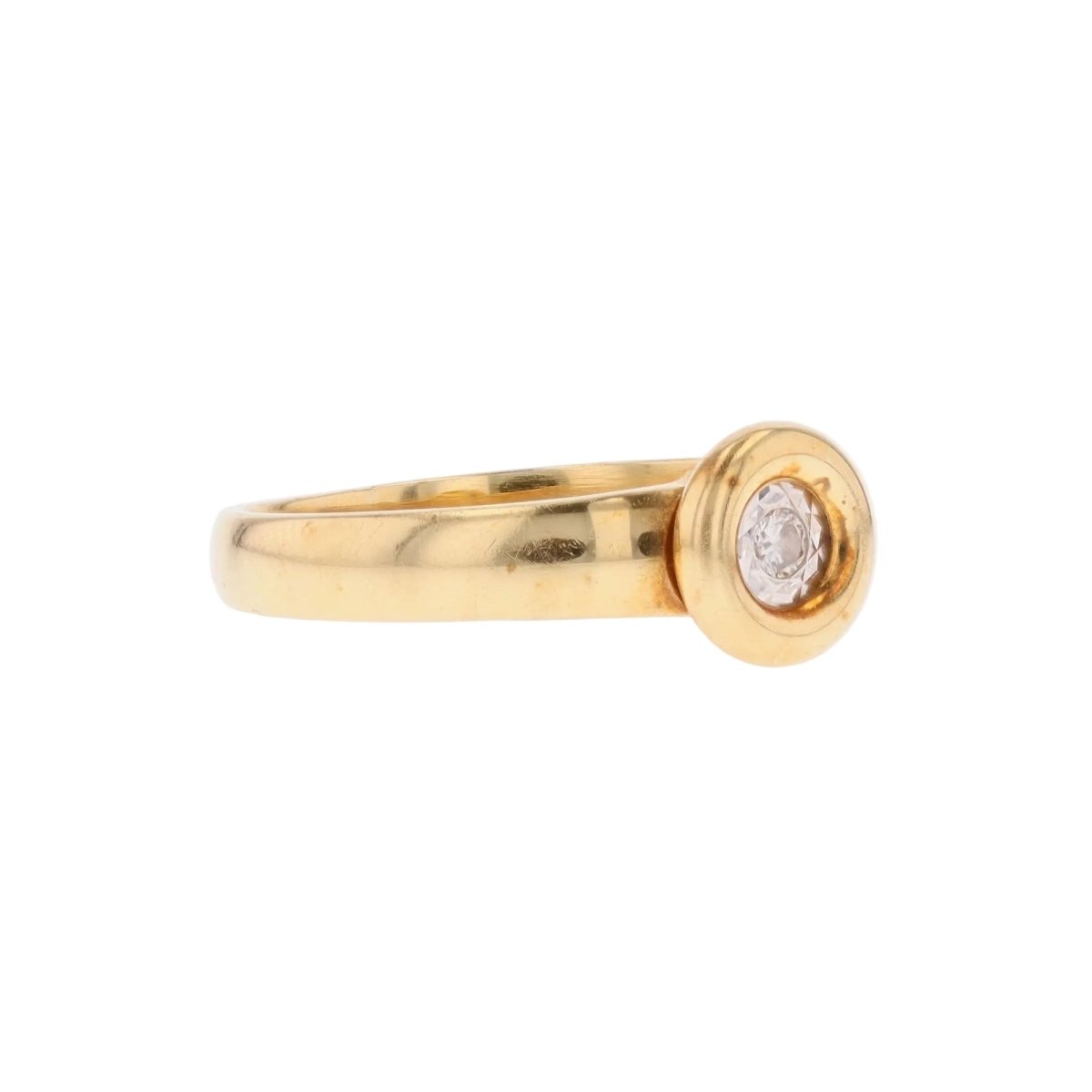 Bague Solitaire en or jaune et diamants - Castafiore